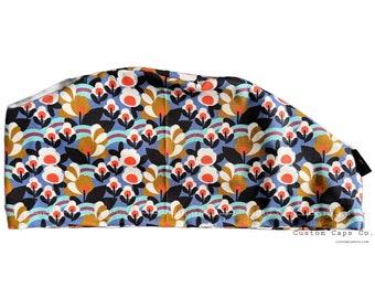 Groovy Blooms Surgical Scrub Hat, Women's Bouffant Cap