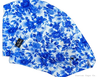 Cottagecore Floral Scrub Cap: Women's Cotton Surgical Hat