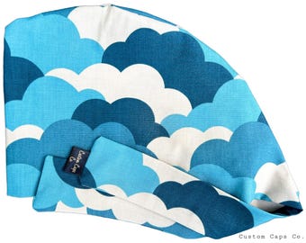 Life in the Clouds Scrub Cap, Women's Cotton Surgical Hat