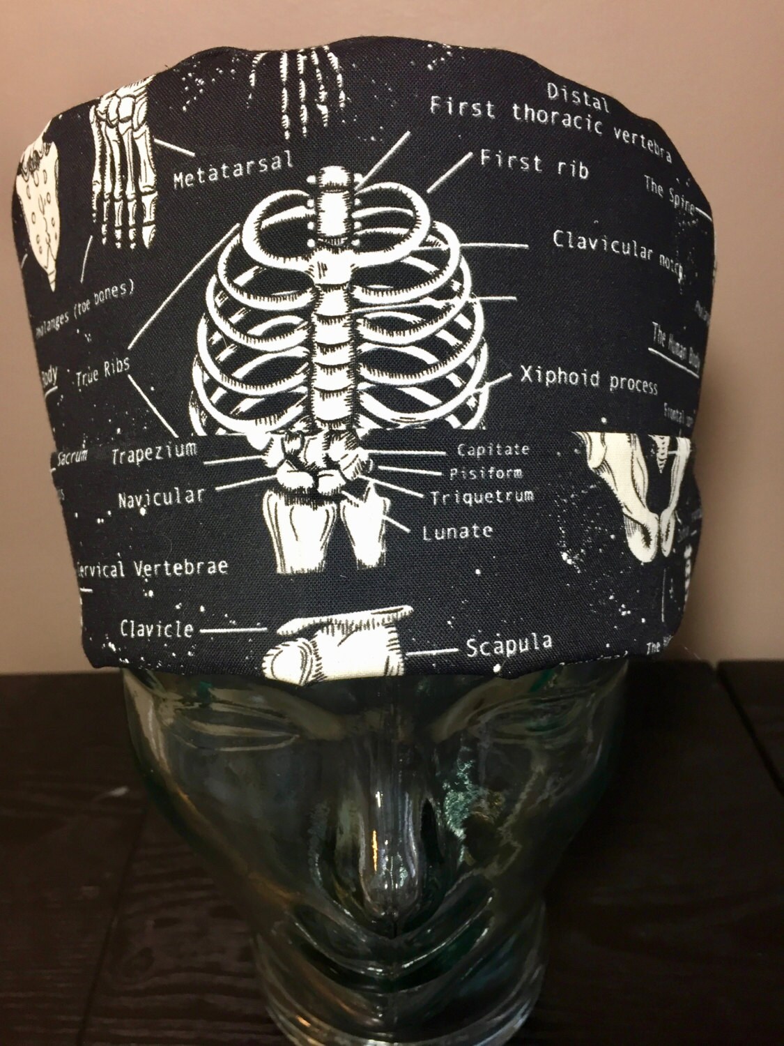 Tie Back Cap Custom Caps Company Accessoires Hoeden & petten Operatiekapjes Glow in the Dark Women's Skeleton Pixie Scrub Hat Bones of the Body Orthopaedic Surgical Scrub Hat 