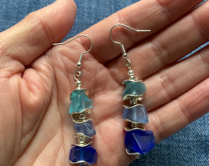 Handmade Upcycled Gin Bottle Glass Earrings Etsy