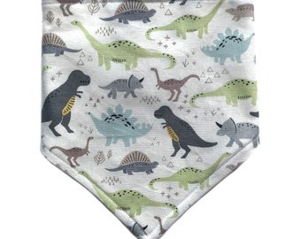 Baby Toddler Bibdana // Bandana Bib // Dinosaurs // T-Rex // Stegosaurus // Organic Bamboo Terry // Drool Dribble Bib // Modern Baby