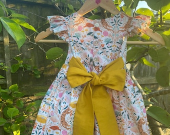 Baby girls Jungle birthday party dress, toddlers wild one safari dress, first birthday, the tiger who came to tea, flower girl wedding guest