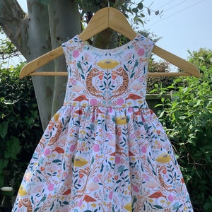 Baby girls Jungle dresses, safari babies dress, Spring, toddler party dress, first birthday, the tiger who came to tea, flower girl wedding