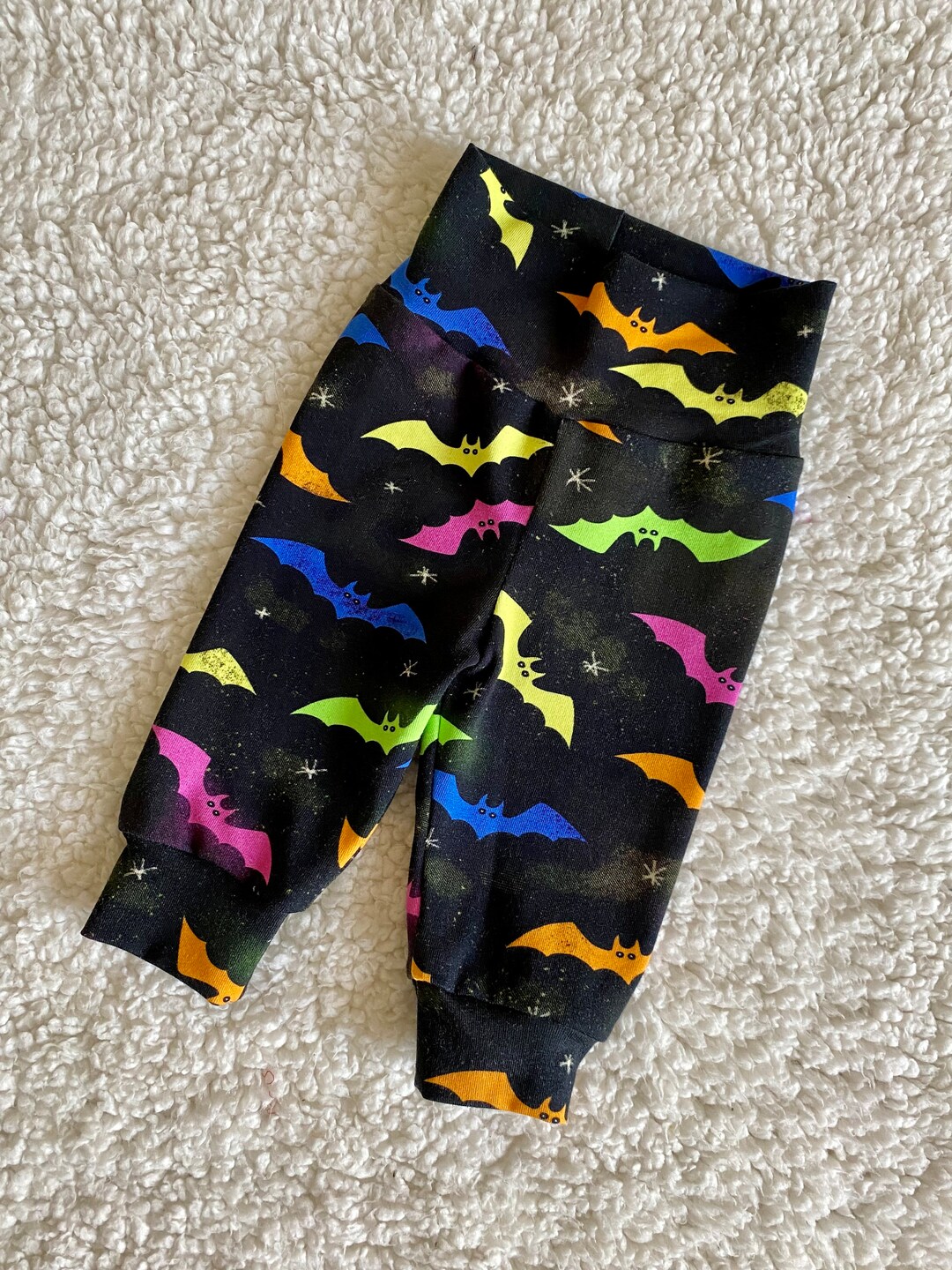 Newborn Unisex Bat Leggings Colourful Bats Babies First Etsy