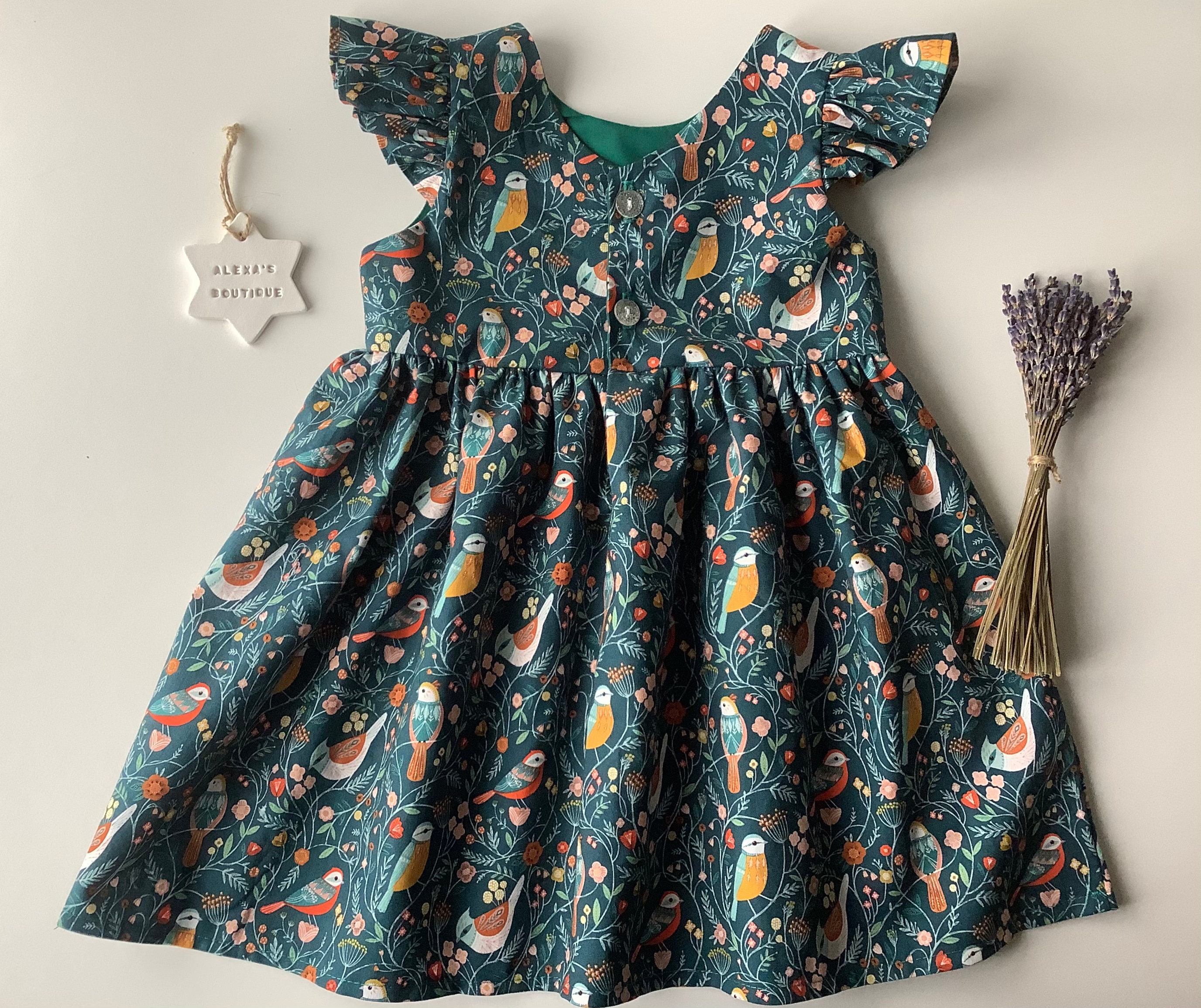 Baby Girls Handmade Dress With Flutter Sleeve Toddler Etsy UK