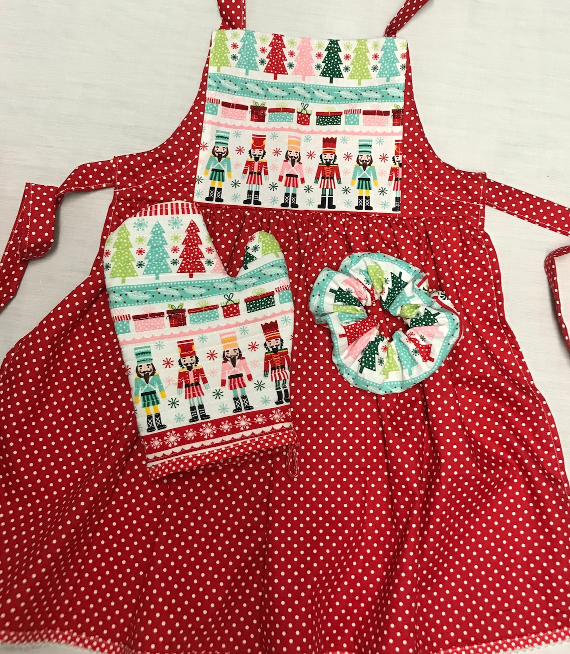 Christmas in July gift ideas ready made Nutcracker apron Etsy