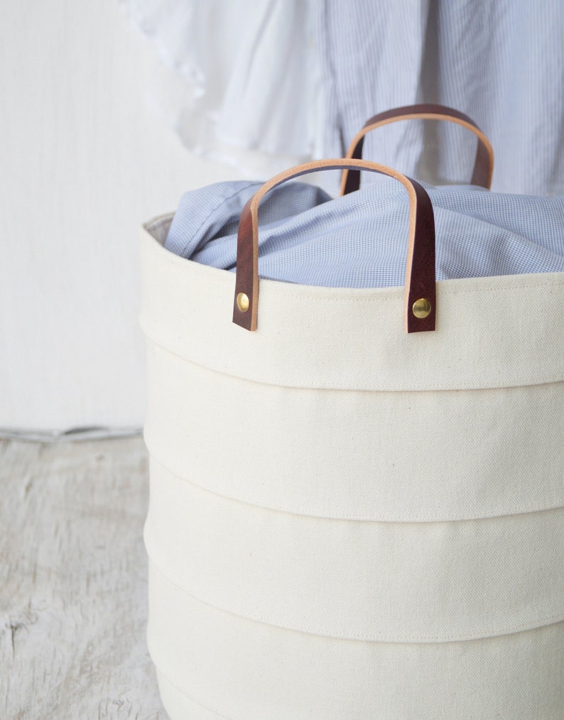 Storage basket. Laundry hamper. Toy storage bin. Canvas Etsy