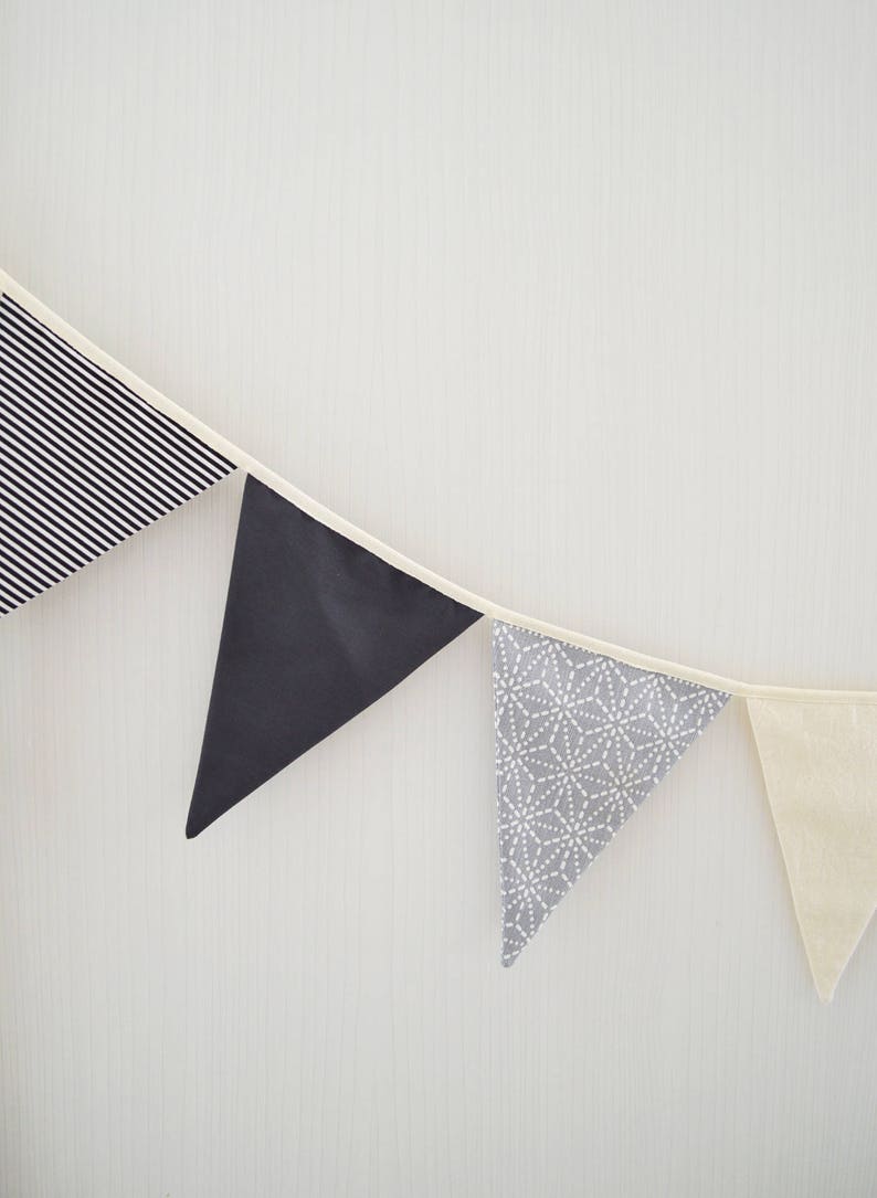 Grey bunting banner Nursery bunting Pennant flag garland Flag Etsy