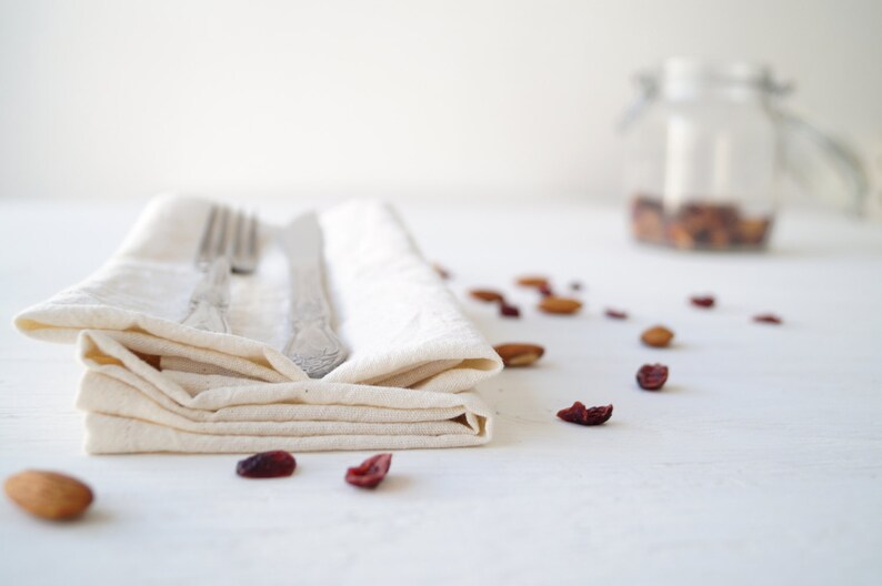 Organic cotton cloth napkins set of 6 Etsy