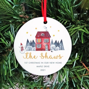 First Christmas Our New Home 2022, Personalised Ceramic Keepsake, Xmas Tree Decoration, Family Home Christmas Keepsake, Christmas Gift