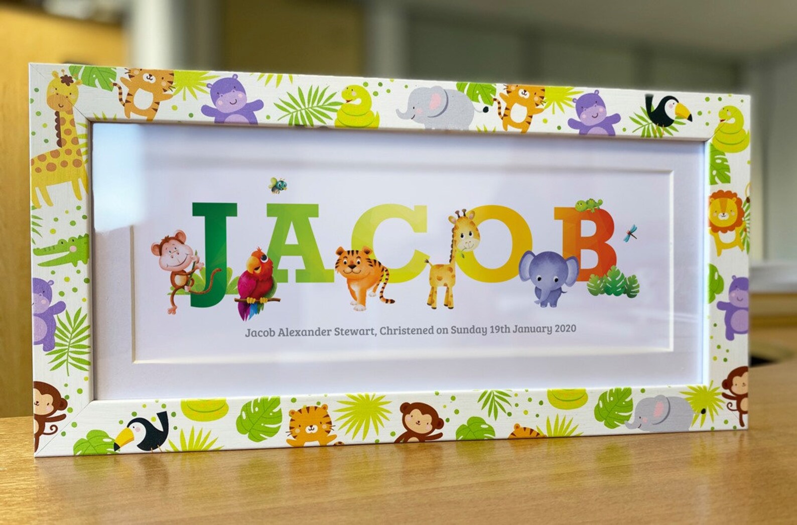 FRAMED Jungle Animals Name Print / Safari Nursery Decor / Etsy