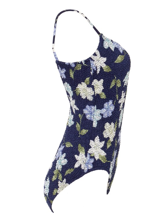 3D Seersucker Floral Three-Piece Swimsuit
