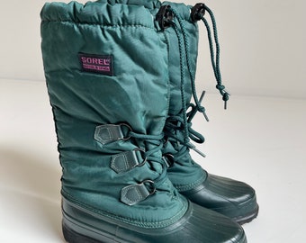 Vintage Sorel Snow Boots Kelly Green Preppy - Women's US 6