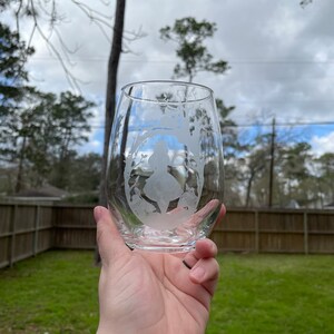 Rabbit Hole Etched Wine Glass