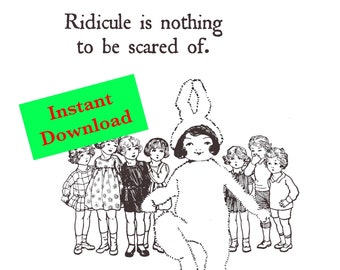 Sofort druckbar. Spott ist nichts, wovor man Angst haben muss. Vintage Buch Illustration mit Adam und den Ameisen Songtexte. Prinz Charming.