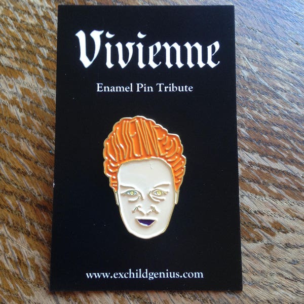 Vivienne Westwood Enamel Pin Tribute. Stunning Full Colour Bronze Metal Pin Badge of a Fashion ICON. Stocking Filler for Fashionista.