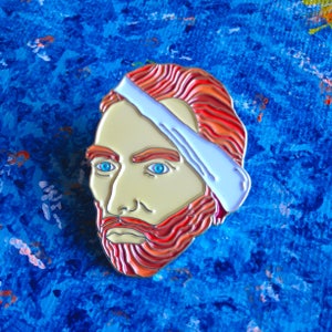 Vincent Van Gogh Enamel Pin Badge. Fantastic Full Colour Bronze Metal Pin. Very Nice Item. Art History Pin. Christmas Gift Secret Santa image 2