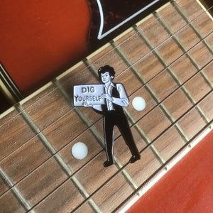 Bob Dylan Enamel Pin Badge. Folkin' Cool Black Metal Pin. Subterranean Homesick Blues image 3