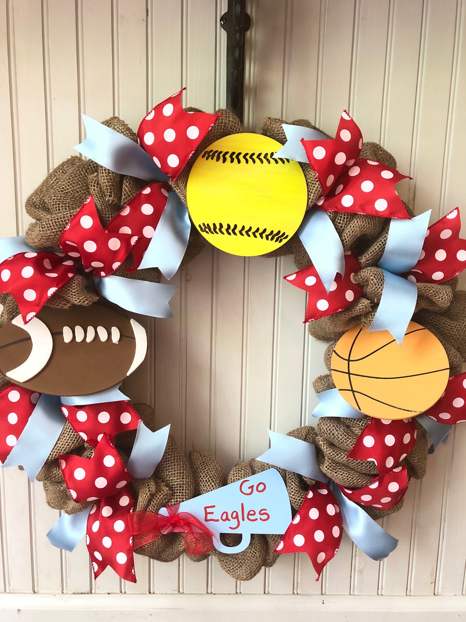 Multisports wreath custom sports wreath team wreath burlap Etsy