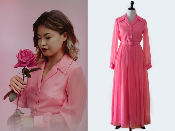 pink long sleeve maxi
