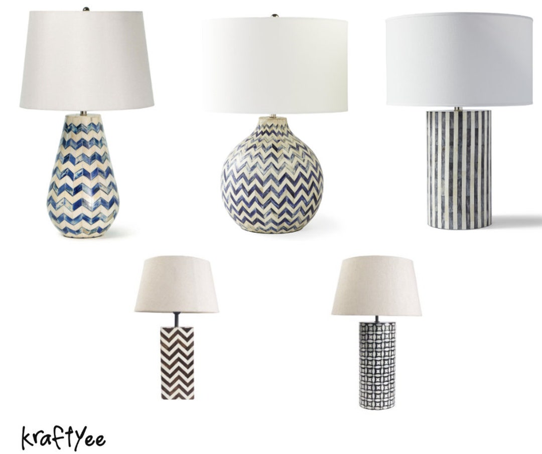 Table Lamp Bone Inlay, Custom Designer Night Lamp, Bed Side Lamp