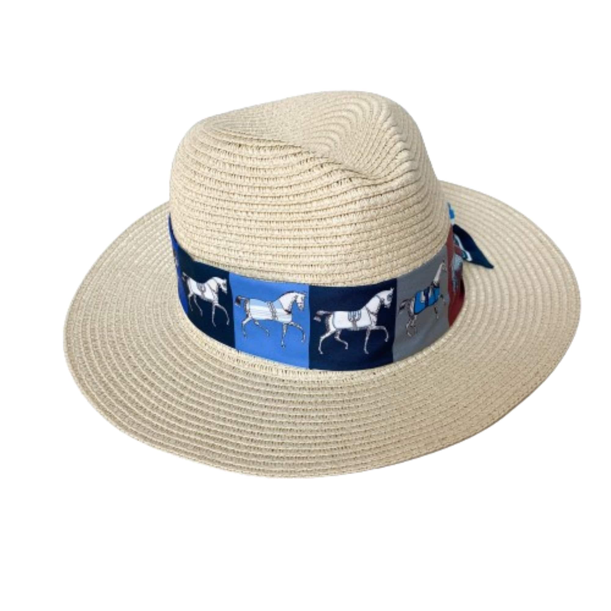 6129 Original Panama Hat + Hat Band For Cowboy And Cowgirl Cowboy Hat Band - Brown & White – Gamboa main image 2
