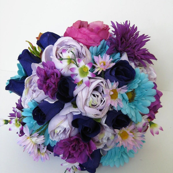 Daisy Bridal Bouquet With Lavender Etsy