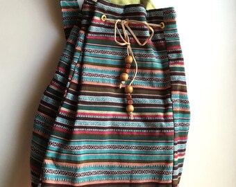 Handgemachte Rucksack Rucksack - böhmische Rucksack - Rucksack - Sarape Rucksack - Boho Bag - handgemachte Boho Rucksack - Eimer