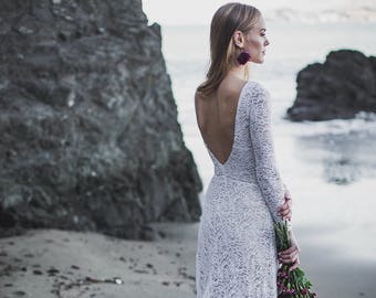 Low Back Wedding Dress High Neck Bridal 