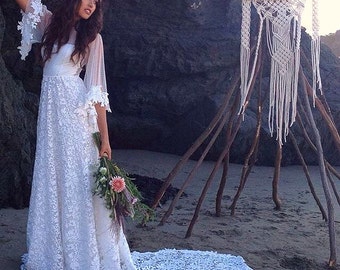 boho wedding dress etsy