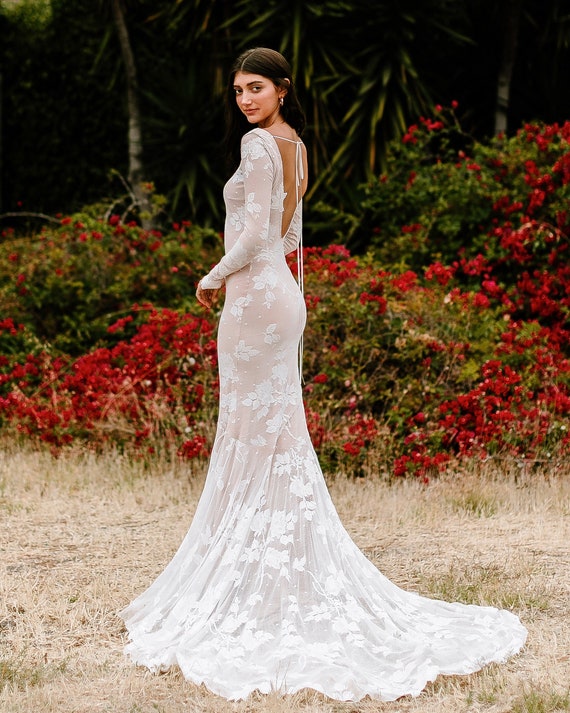Long Sleeve Mermaid Bridal Dress 