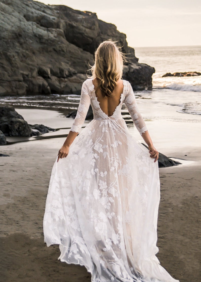 Elegant Boho Open Back Wedding Dresses for Timeless Romance