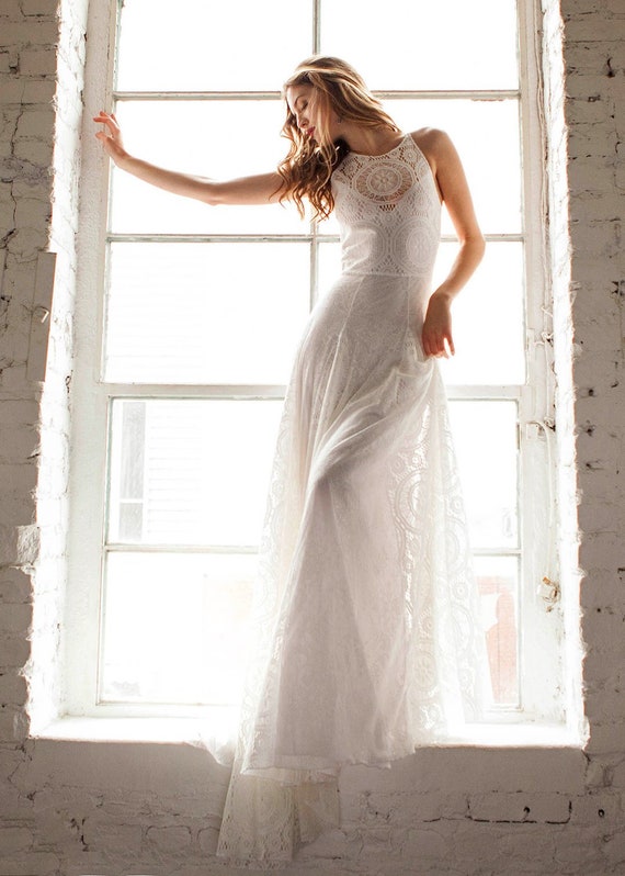Indie Wedding Dress Hippie Wedding Dress Simple Chic Wedding Etsy