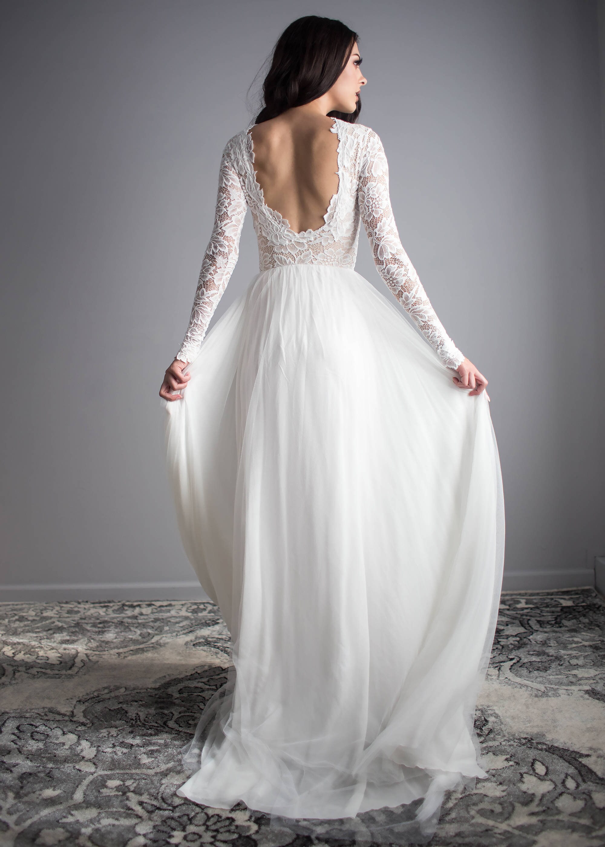 Scoop Back Wedding Dress