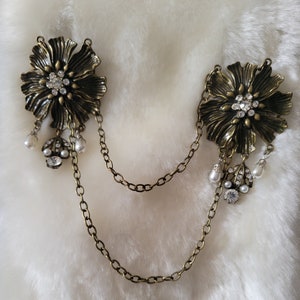 Cloak clasps- Flowers - Pieces are EXTRA large