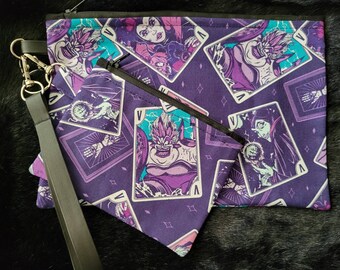 Clutchbag/purse and coinbag/purse set- Disney Villains (cards)- Cruella/Ursula/Evil Queen/Maleficent