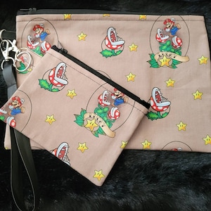 Clutchbag/purse and coinbag/purse set- Nintendo- Super Mario Brothers/ Piranha Plant