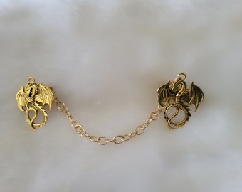 Cloak clasps- Dragons (color- gold)