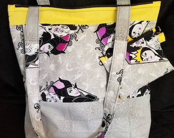 Large Bag/Tote/Purse (comes with a coin bag)- Disney Villains (Ursula, Maleficent, Evil Queen, & Cruella Deville)