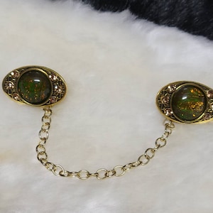 Cloak clasps (color- gold/light brown/multicolor)