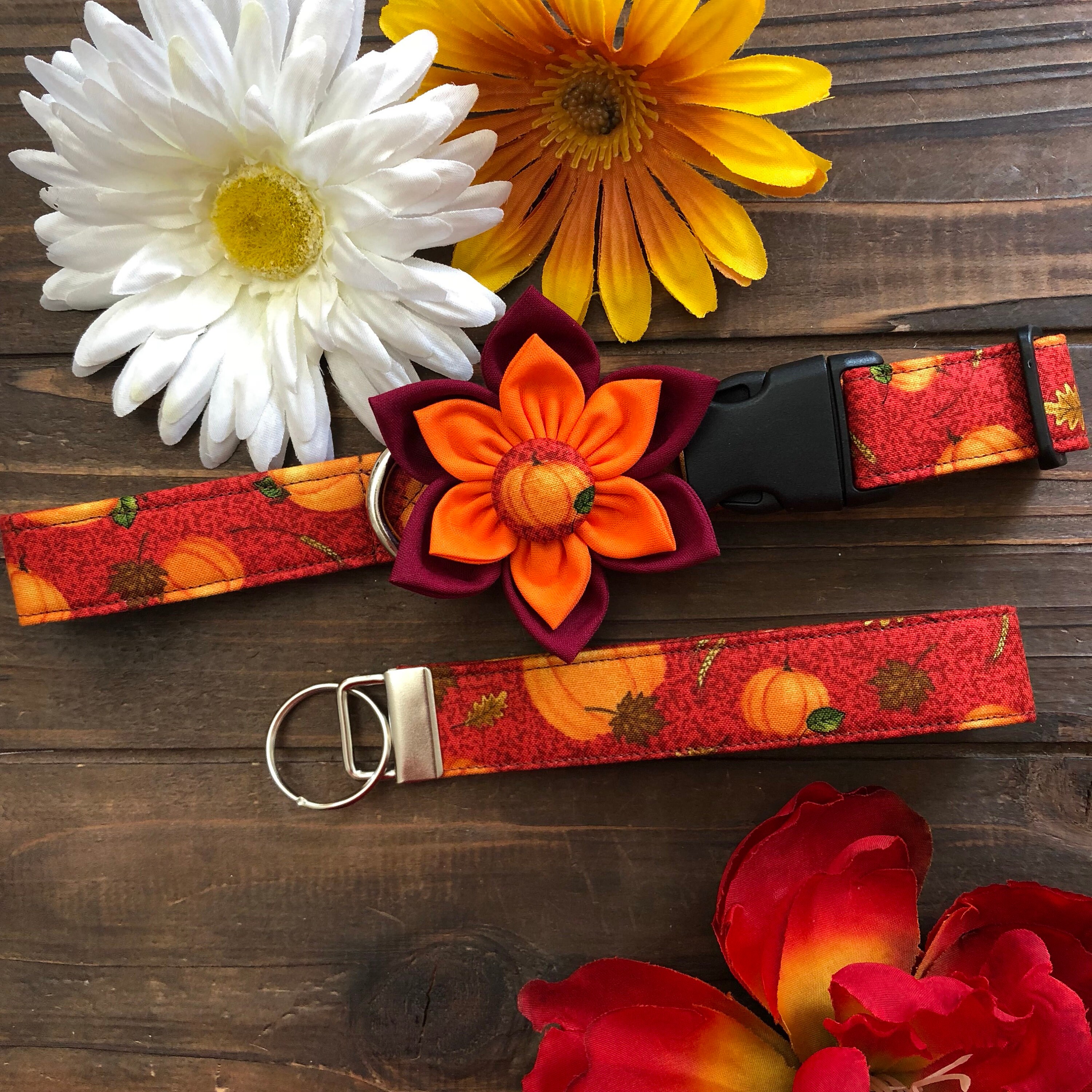 Dog Collar, Collar Flower, Fall Dog Collar, Pumpkin Dog Collar, Thank…