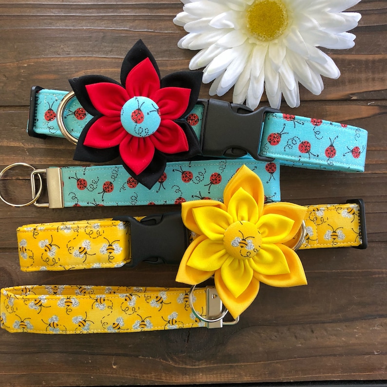 Ladybug Dog Collar with Detachable Flower image 5