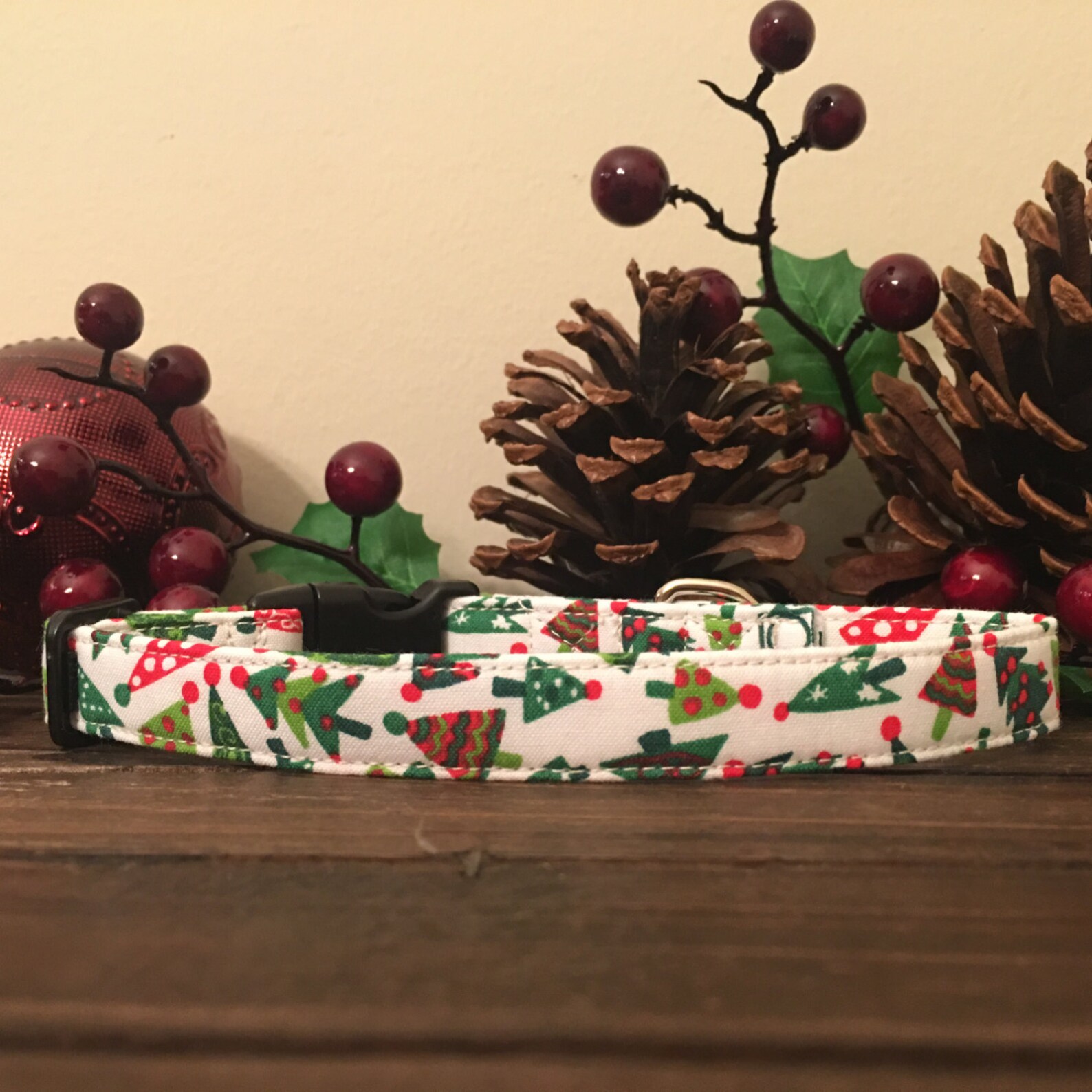 Dog Collar, Christmas Dog Collar, Winter Dog Collar, Tree Dog Collar ...