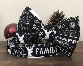 Dog Collar, Collar Bow Tie, winter Dog Collar, Reindeer Dog Collar, christmas dog collar, collar flower, sweater dog collar, fancy collar