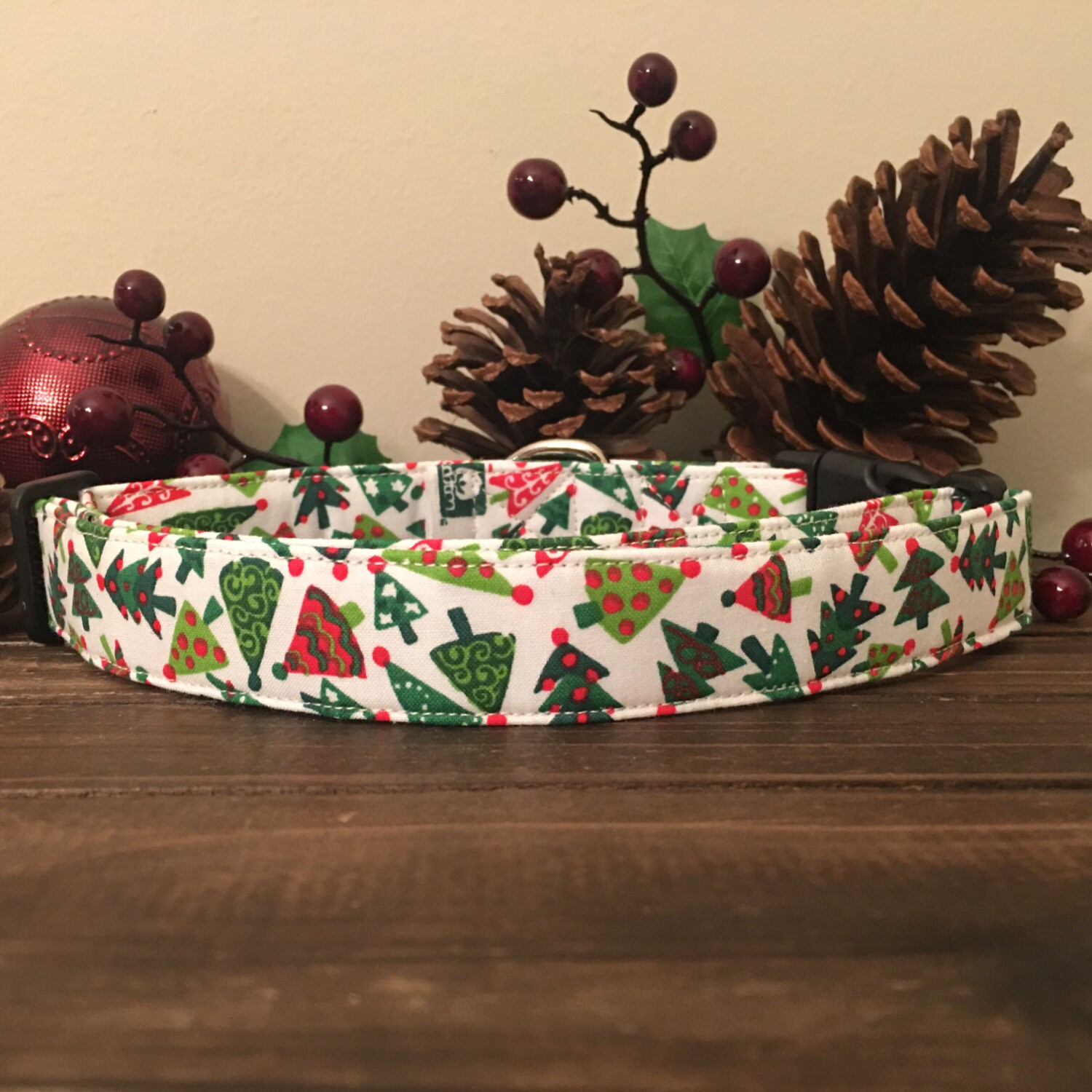 Dog Collar, Christmas Dog Collar, Winter Dog Collar, Tree Dog Collar ...