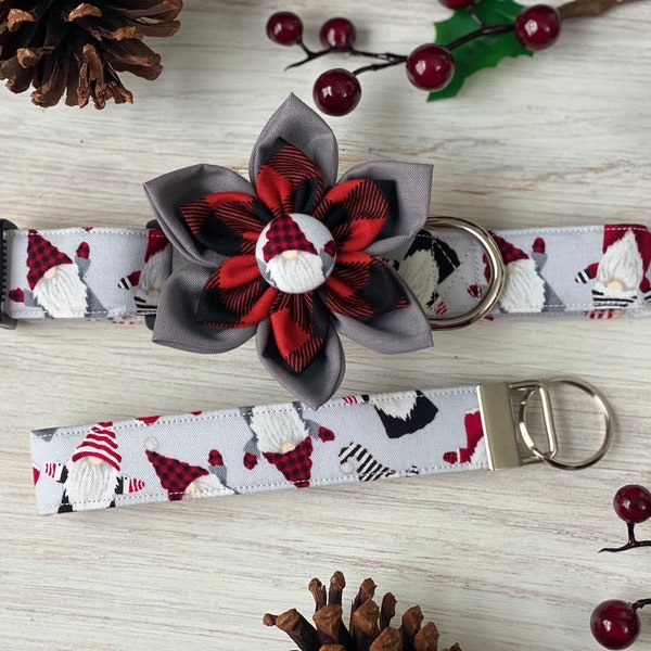 Christmas Dog Collar With Flower Etsy