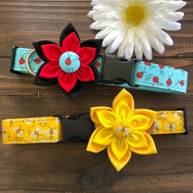 Ladybug Dog Collar with Detachable Flower image 7
