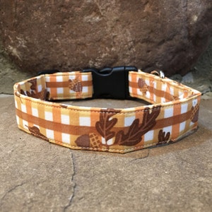 Dog collar, plaid dog collar, autumn dog collar, fall dog collar, fun dog collar, beautiful dog collar, fall plaid collar, fall gingham