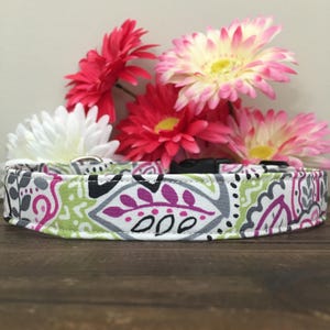 Dog Collar, sage dog collar, floral dog collar, fancy dog collar, fun dog collar, pink dog collar, coral dog collar, girly, wedding